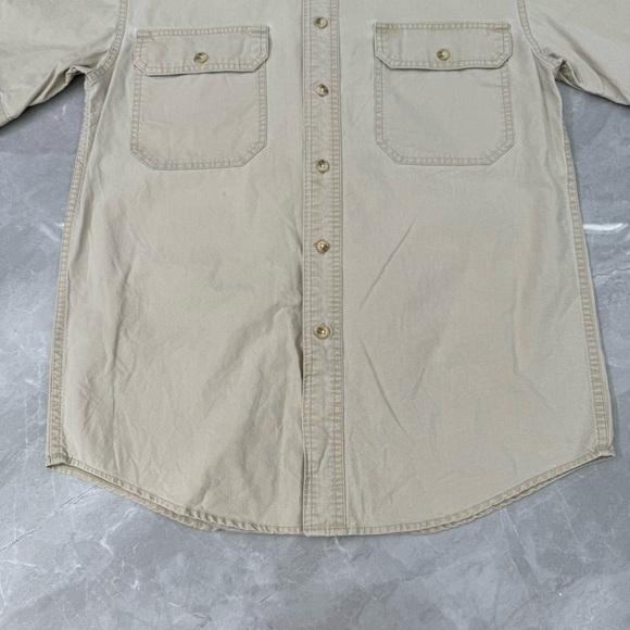 Men’s L.L. Bean Sunwashed Canvas Short Sleeve Button Down Cotton Shirt Small - Picture 7 of 16